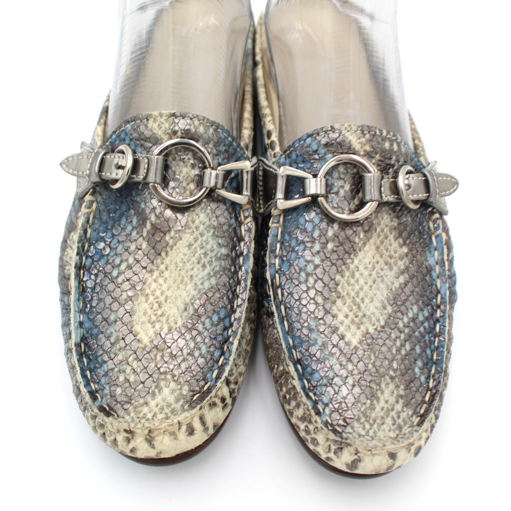 AGL Flats Size 39 Womens 9 Snakeskin Leather Horsebit Slip On Comfort Shoe Italy - Picture 5 of 9